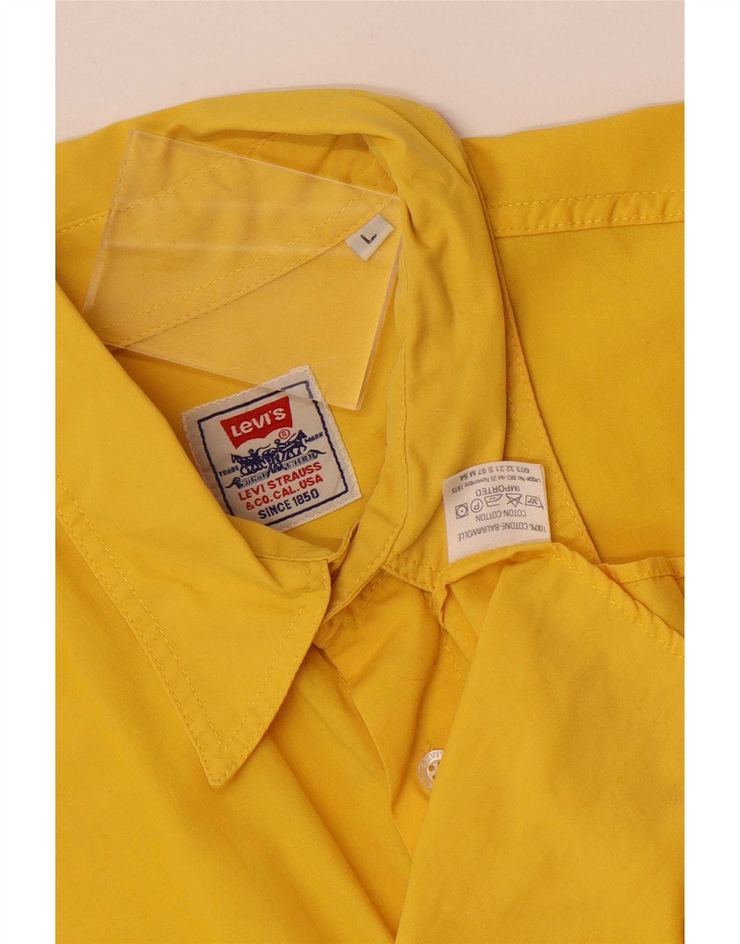 Męska koszula z krótkim rękawem Levi's, duża, żółta, bawełniana