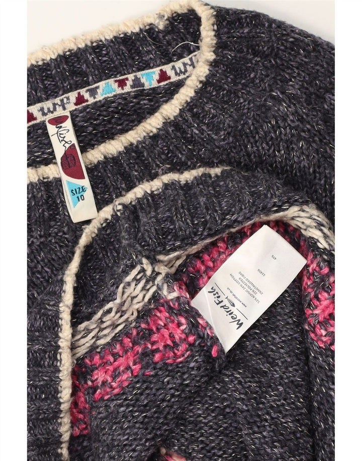 Sweter damski Weird Fish z okrągłym dekoltem, UK 10, mały, granatowy Fair Isle