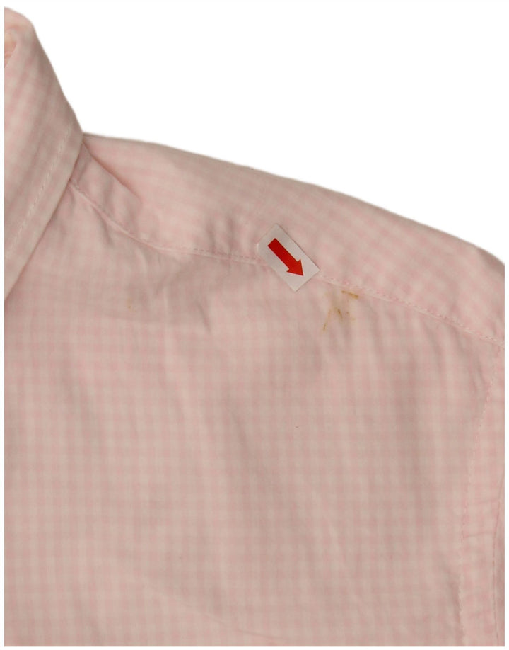 IZOD Męska koszula slim fit, duża, różowa bawełniana kratka