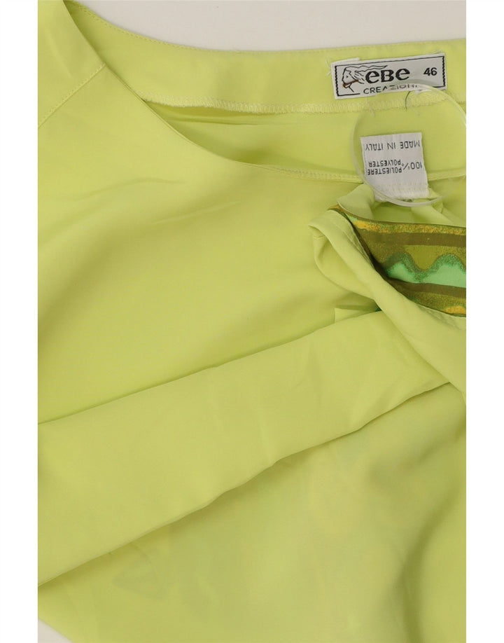 VINTAGE Womens Graphic Blouse Top IT 46 Large Yellow Polyester Vintage Vintage and Second-Hand Vintage from Messina Hembry 