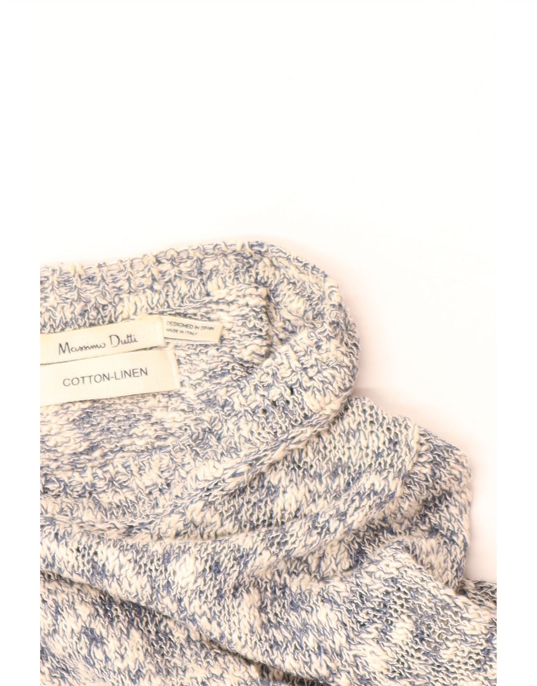 MASSIMO DUTTI Damski sweter rozpinany UK 12 Średnioszary, bawełniany nakrapiany