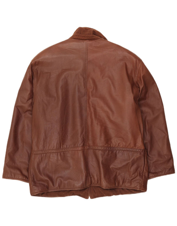 Męska kurtka skórzana VINTAGE UK 42 XL Brązowa skóra