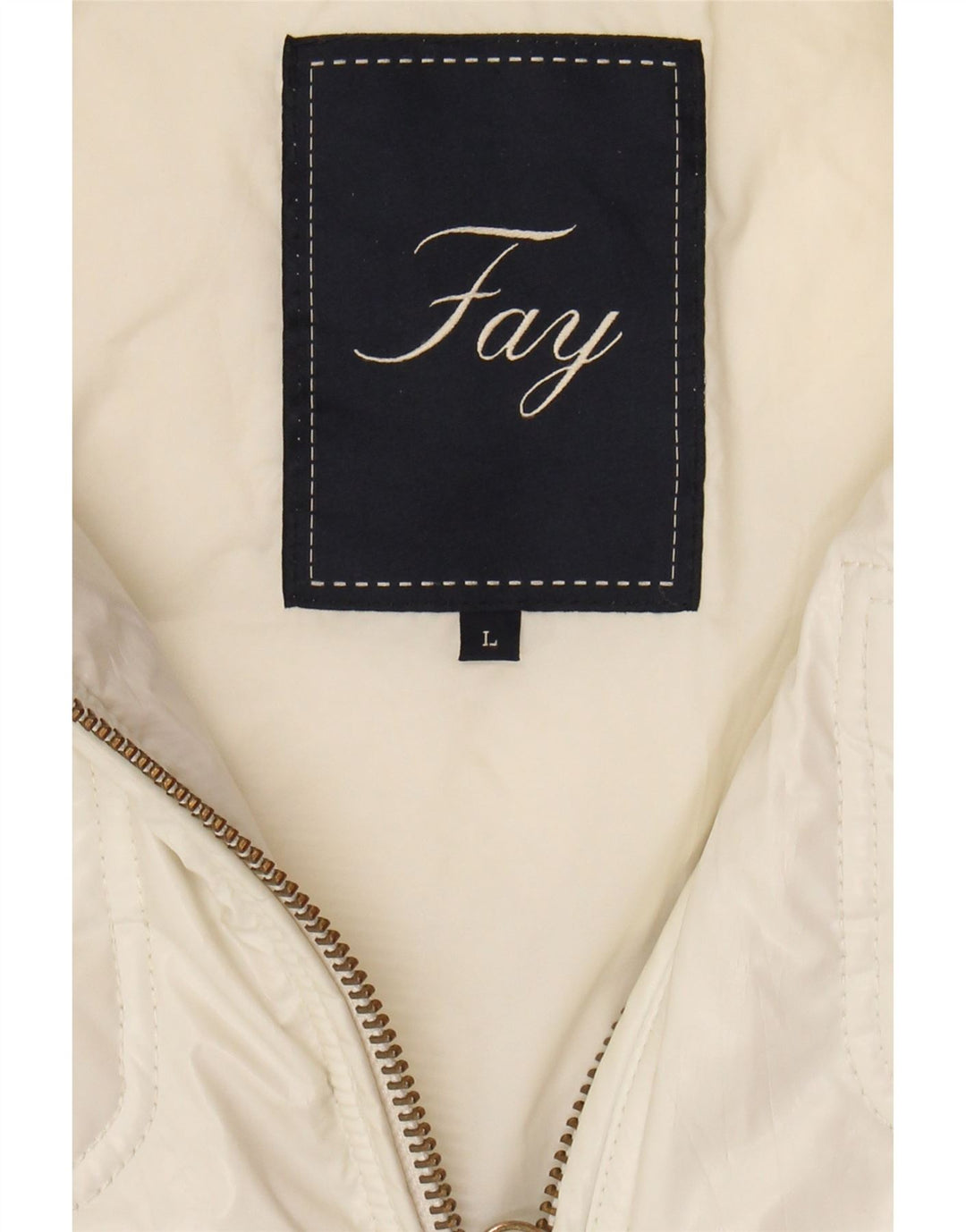 FAY Womens Padded Jacket UK 16 Large Off White
