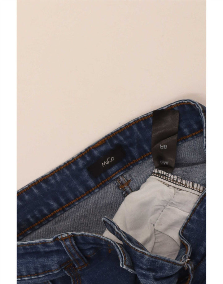 Damskie jeansy M&Co Slim UK 8 Small W30 L28 Niebieskie bawełniane