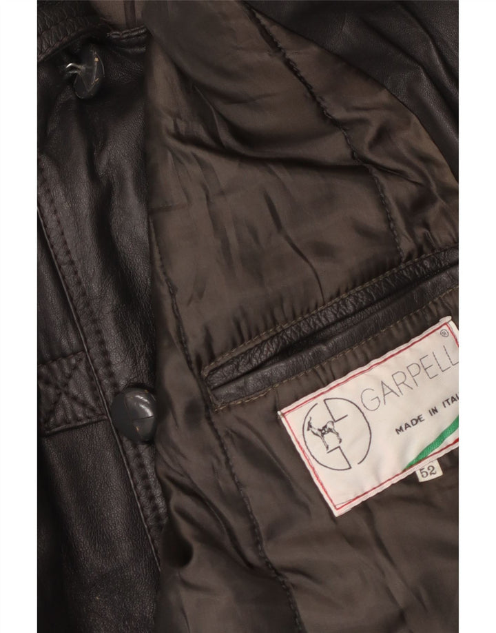 Vintage męska kurtka skórzana IT 52 XL szara