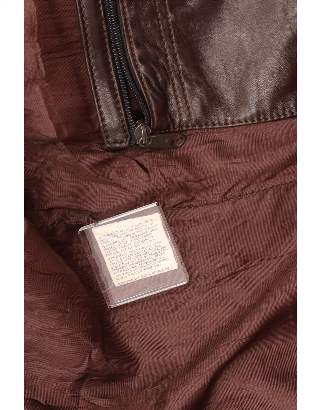 Męska kurtka skórzana VINTAGE UK 38 Średni brąz