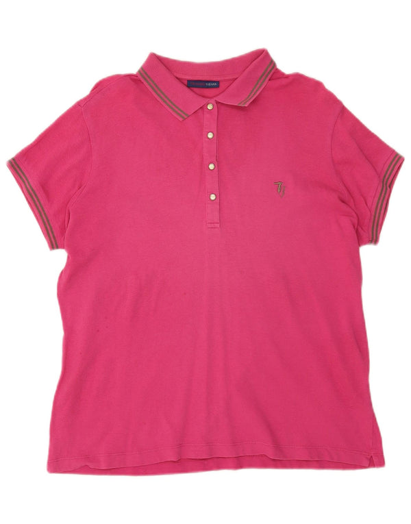 Damska koszulka polo Trussardi Jeans UK 18 XL, różowa