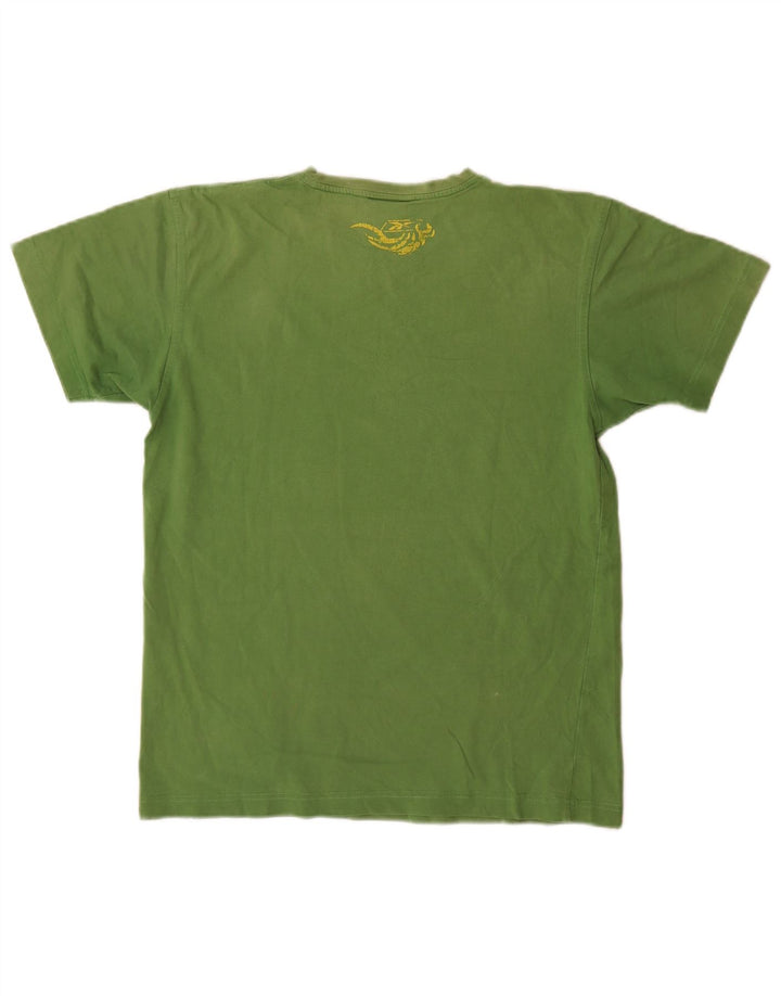 Męski T-shirt Reebok z grafiką, mały, zielony, bawełniany