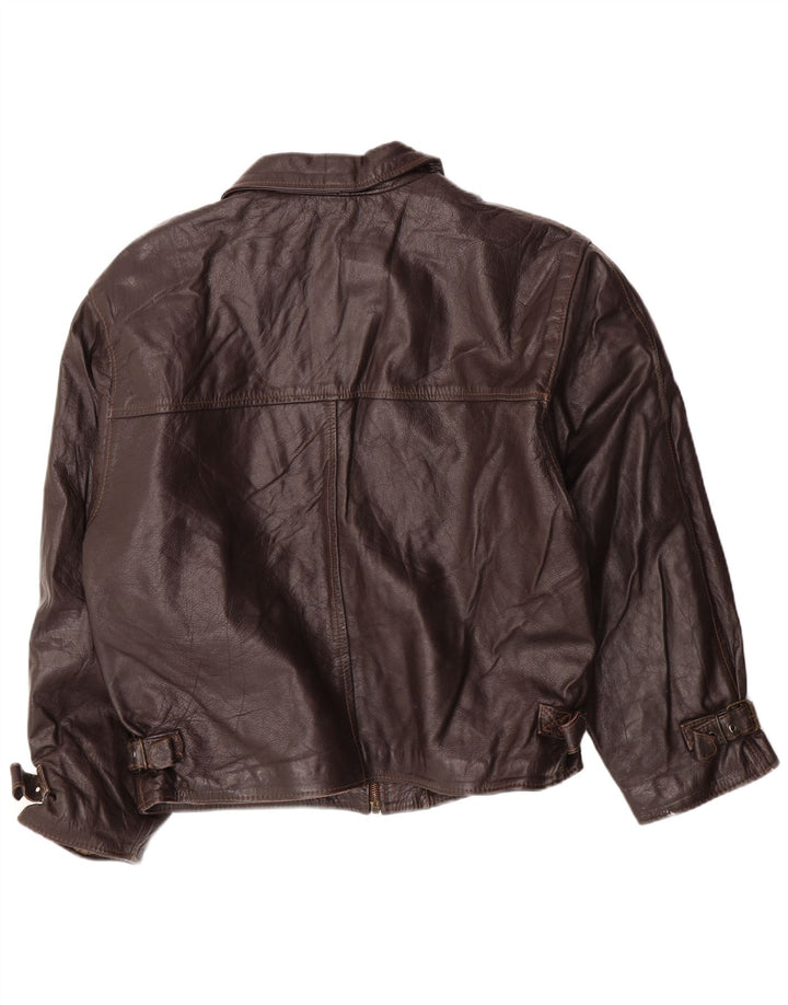 Męska kurtka skórzana VINTAGE UK 42 XL Brązowa skóra
