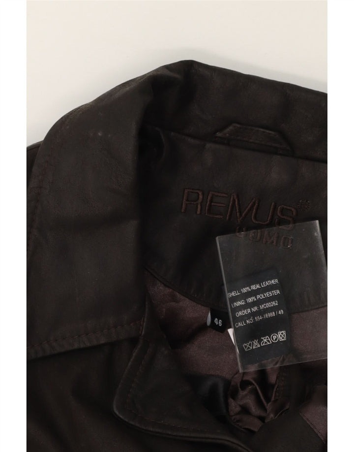 REMUS Mens Leather Jacket UK 46 3XL Brown Leather Vintage Remus and Second-Hand Remus from Messina Hembry 