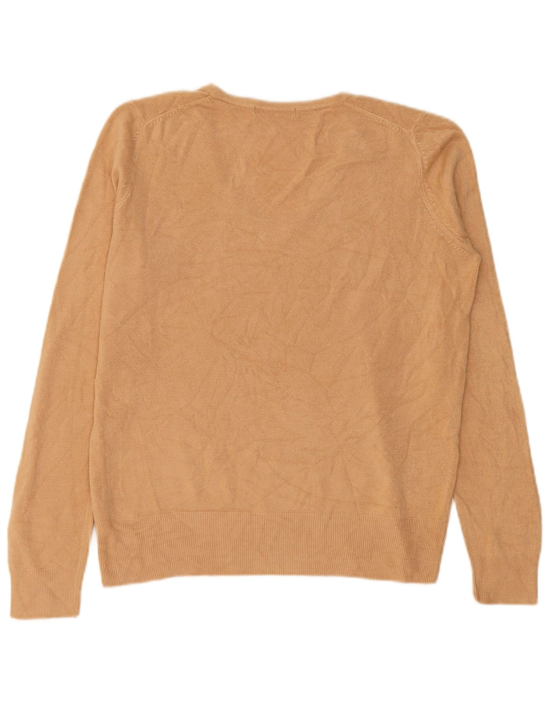 Marks & Spencer Damski sweter z dekoltem w kształcie litery V, UK 12, średni beż, akryl