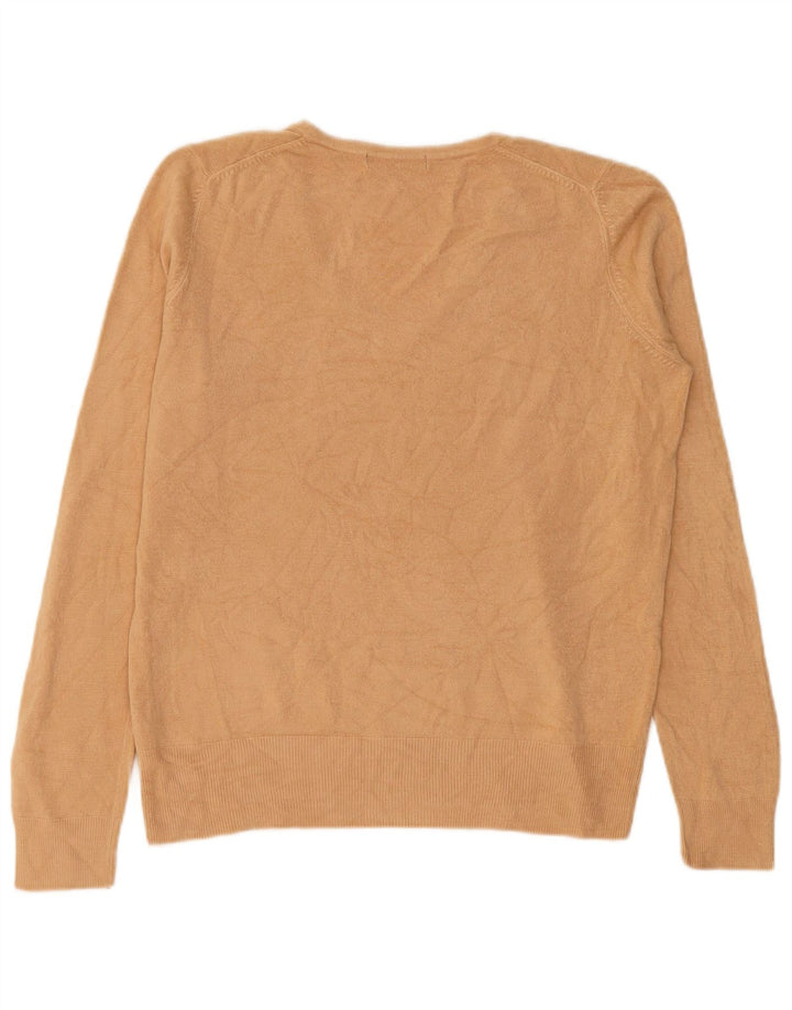 Marks & Spencer Damski sweter z dekoltem w kształcie litery V, UK 12, średni beż, akryl