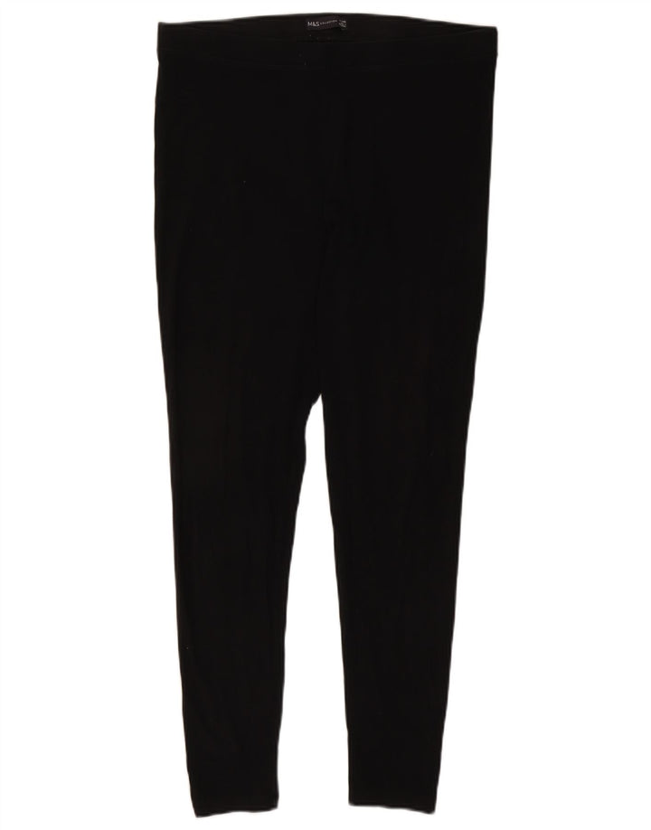 Legginsy damskie Marks & Spencer UK 16, duże, czarne, bawełniane