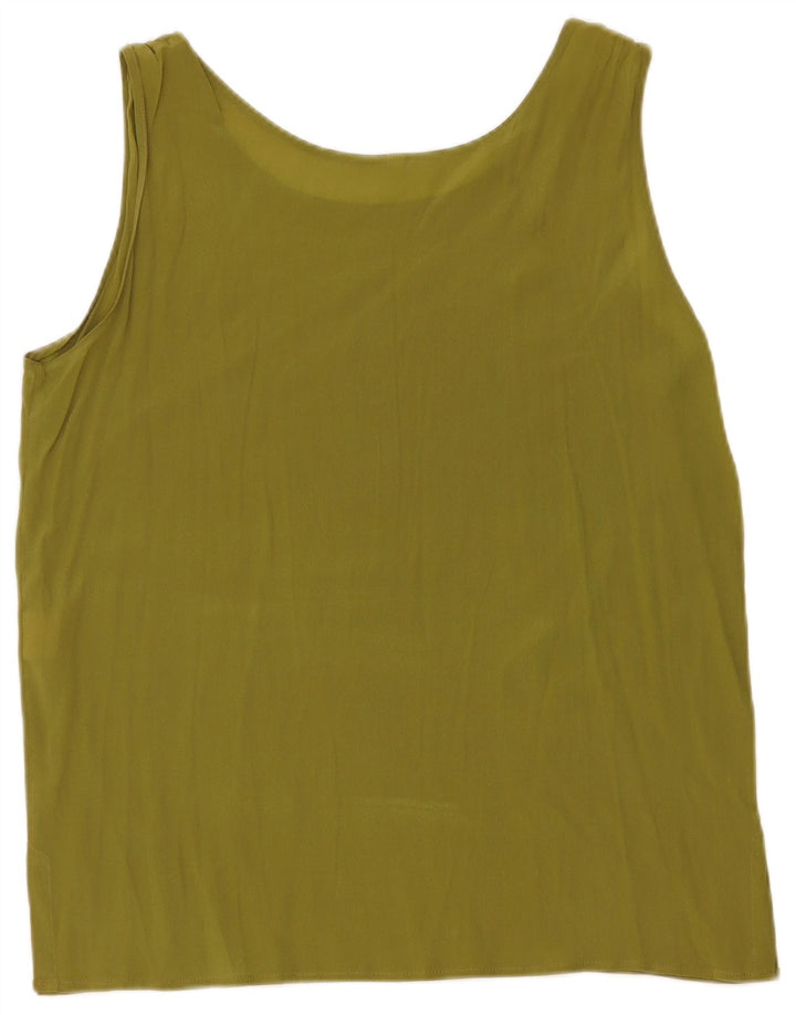 Top damski w stylu vintage, kamizelka UK 14, średni zielony octan
