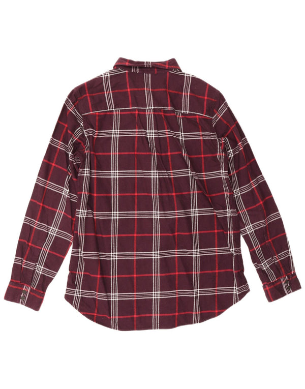 EDDIE BAUER Damska koszula flanelowa o klasycznym kroju UK 14 w średnią bordową kratkę