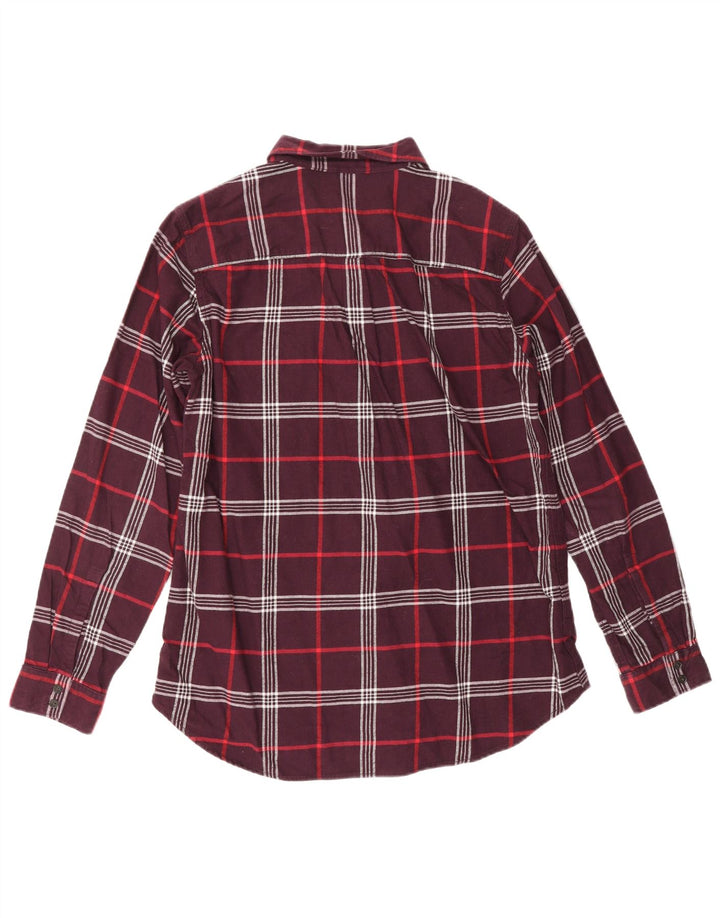 EDDIE BAUER Damska koszula flanelowa o klasycznym kroju UK 14 w średnią bordową kratkę