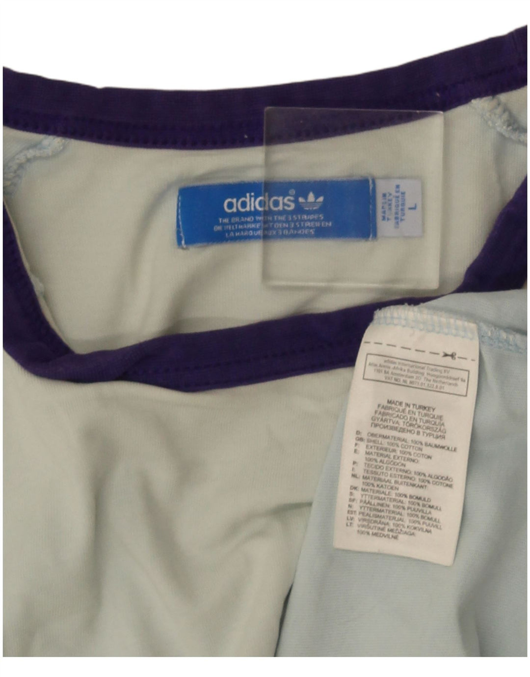Adidas Męski T-shirt Top Duży Niebieski Bawełniany