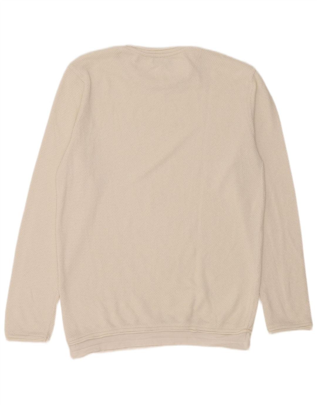 Męski sweter Zara z okrągłym dekoltem, duży, biały