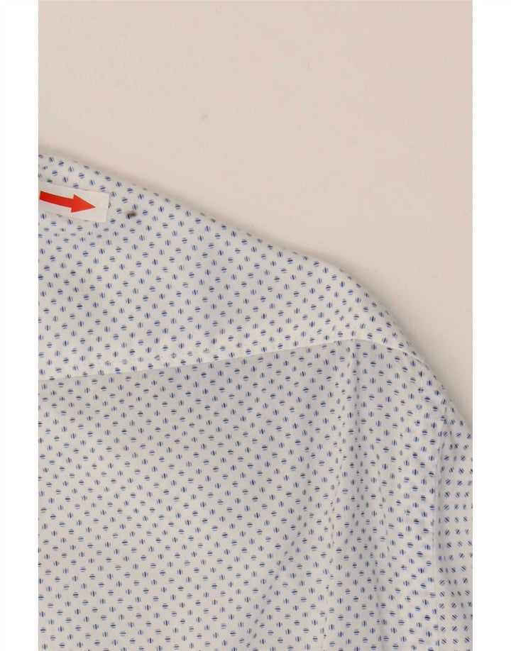Koszula męska Napapijri Slim Fit, średnia, biała w cętki
