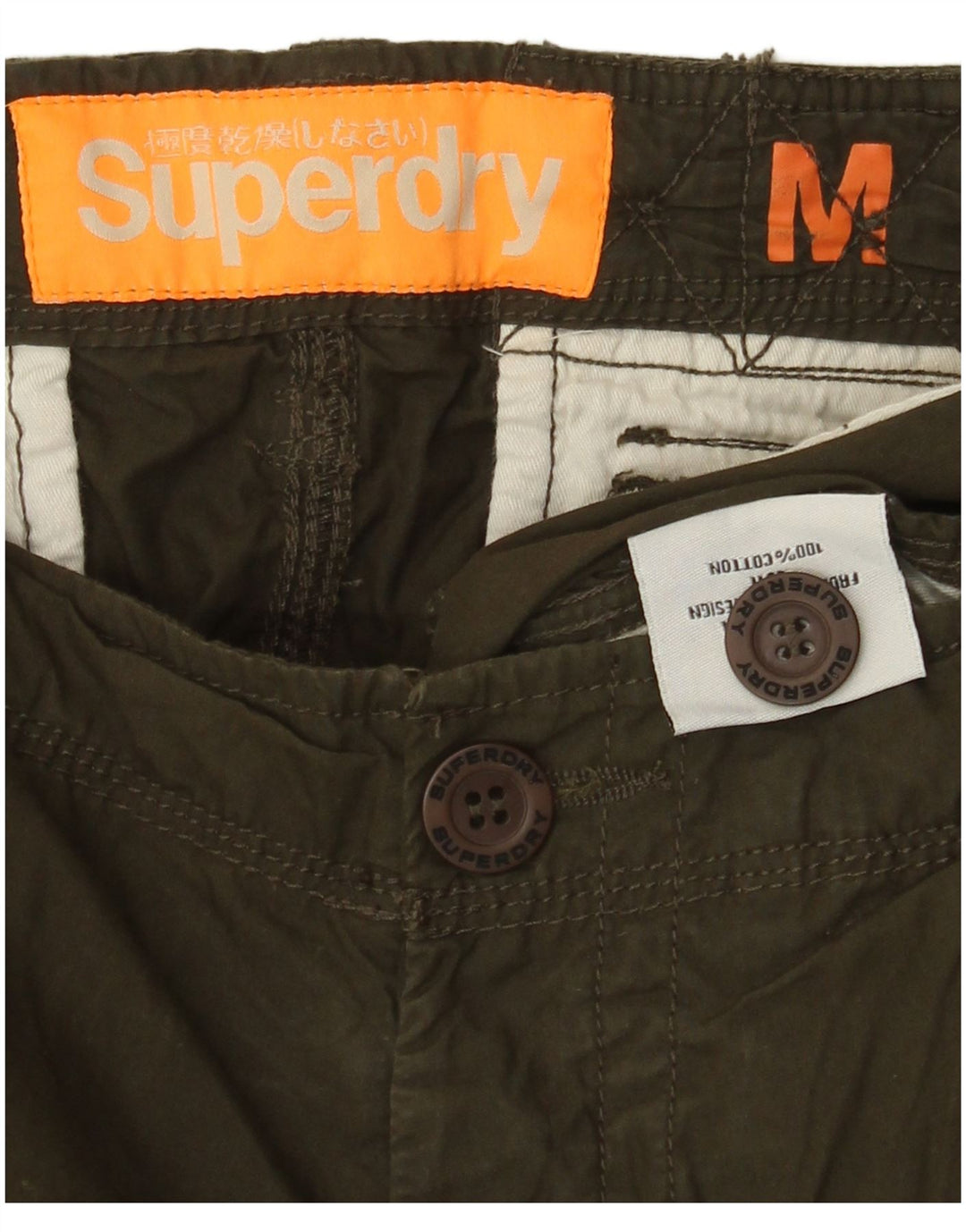 Męskie spodenki cargo Superdry, średnie W30, bawełna khaki