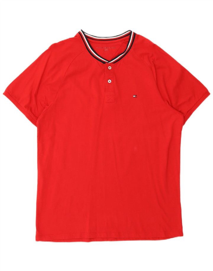 T-shirt męski Tommy Hilfiger, bawełniany, średni czerwony
