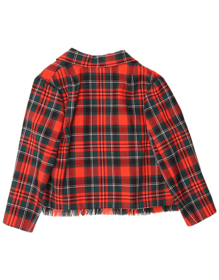 VINTAGE damski 2-częściowy komplet spódnic EU 42 Large W28 L23 czerwona wełniana kratka