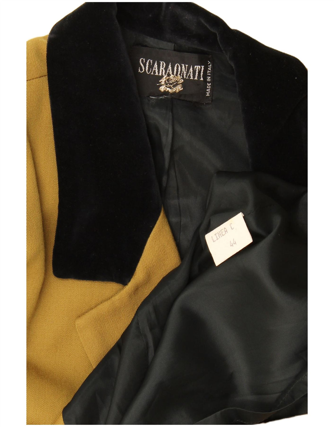 Dwurzędowy płaszcz damski w stylu vintage IT 44, wełna w kolorze średniego khaki