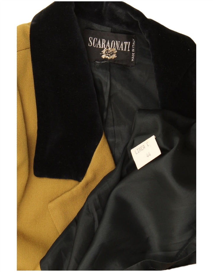 Dwurzędowy płaszcz damski w stylu vintage IT 44, wełna w kolorze średniego khaki