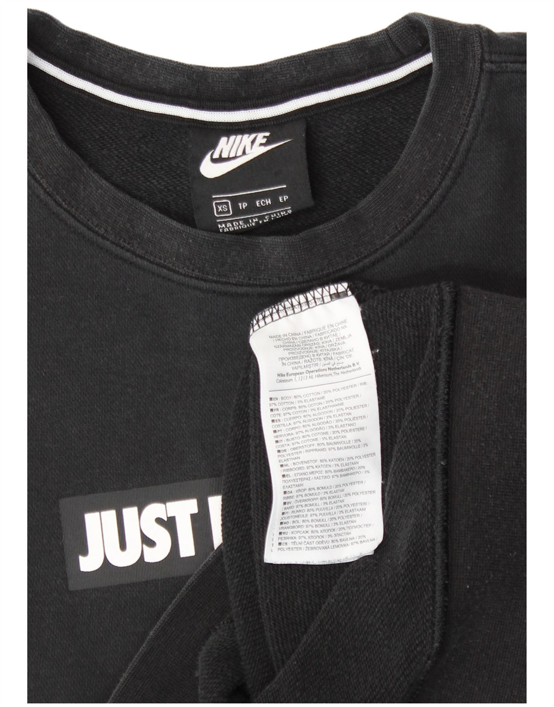 Męska bluza z grafiką NIKE, sweter XS, czarna, bawełniana