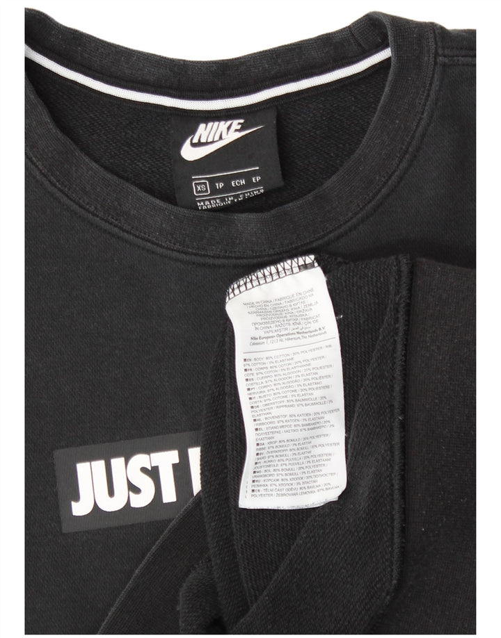 Męska bluza z grafiką NIKE, sweter XS, czarna, bawełniana