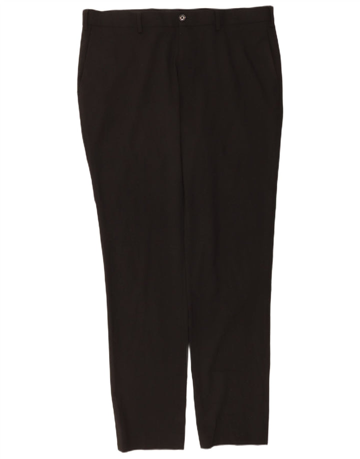Marks & Spencer Męskie spodnie chino o dopasowanym kroju W38 L33 Czarny poliester