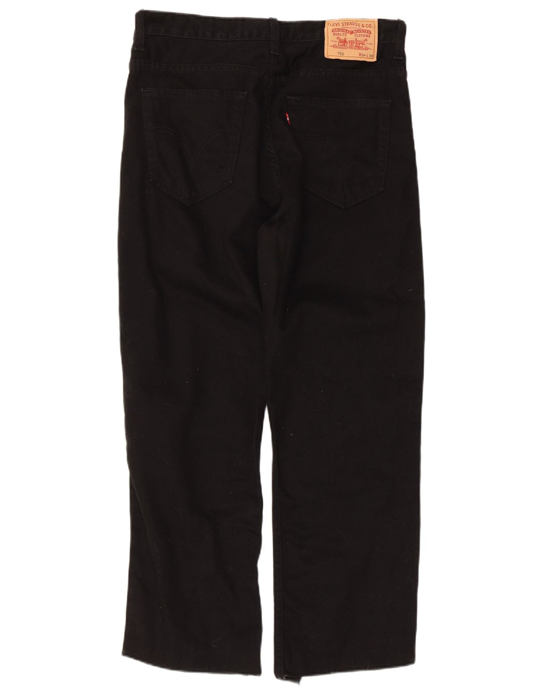 Męskie dżinsy Levi's 752 Straight W34 L26 Czarna bawełna