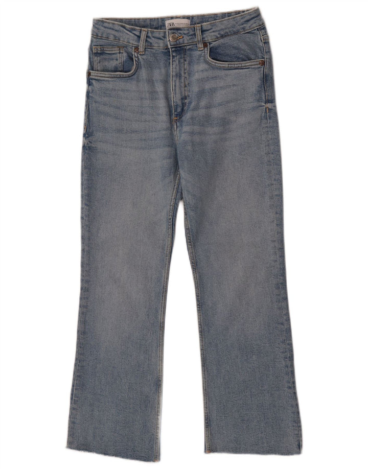 Jeansy damskie Zara Crop Bootcut EU 38 Small W28 L25 Niebieskie