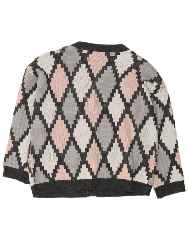 Sweter damski Shein Cardigan UK 18 XL Szary Argyle/Diamentowy Akryl