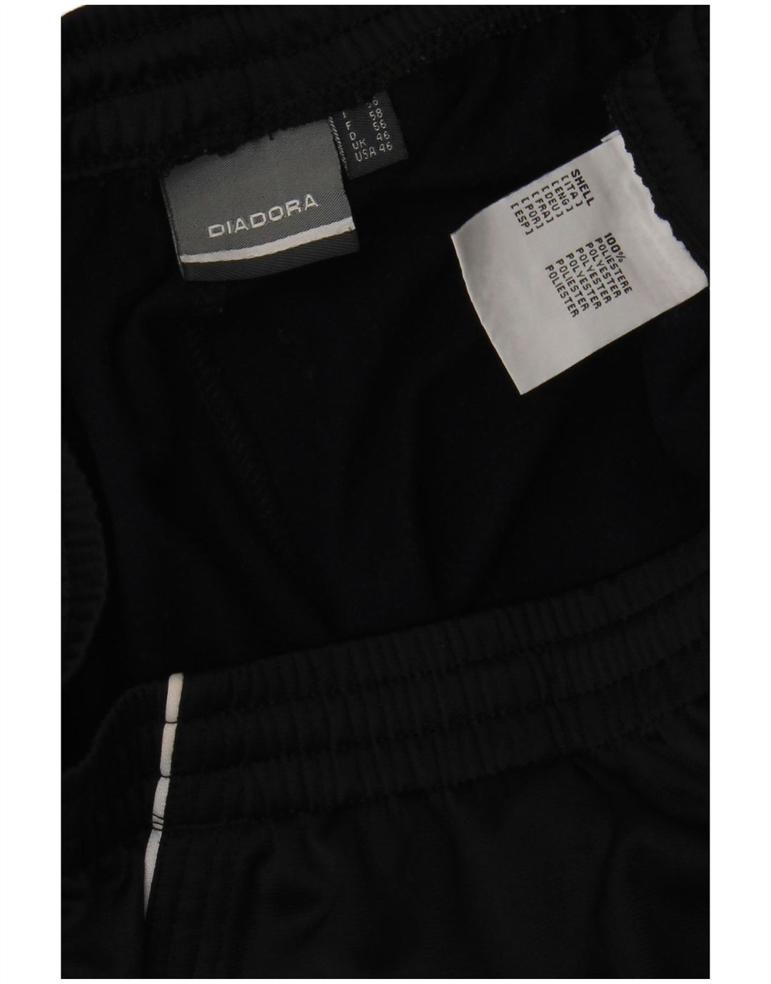 Męskie spodnie dresowe DIADORA UK 46 XL, czarny poliester