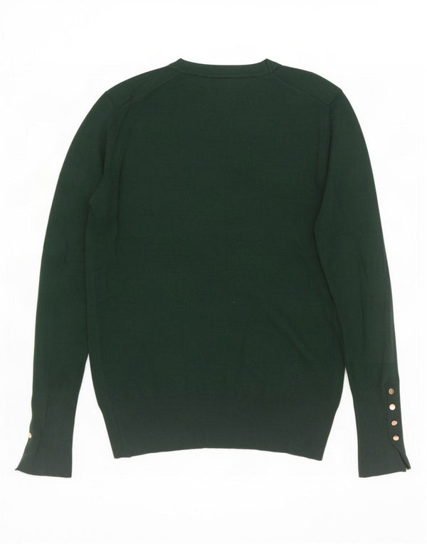 Damski sweter z okrągłym dekoltem Zara UK 12 Średni zielony wiskoza