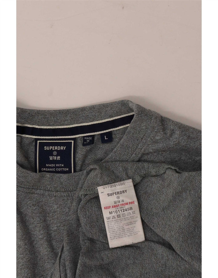 Męski T-shirt Superdry, duży, szary, bawełniany