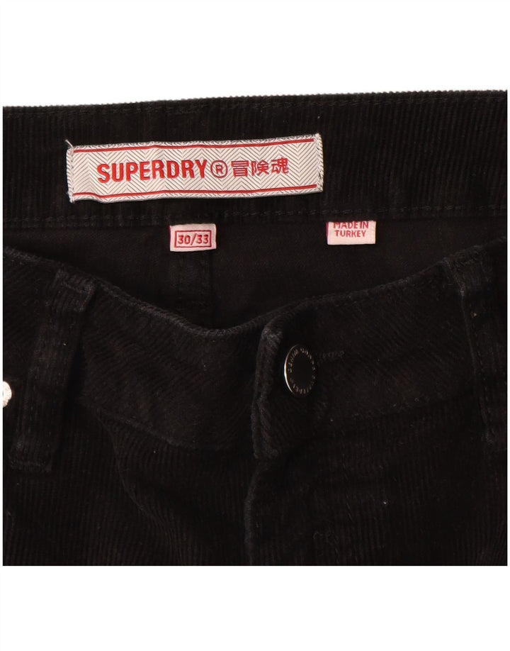 Damskie sztruksowe spodnie Superdry Bootcut W30 L30 Czarne