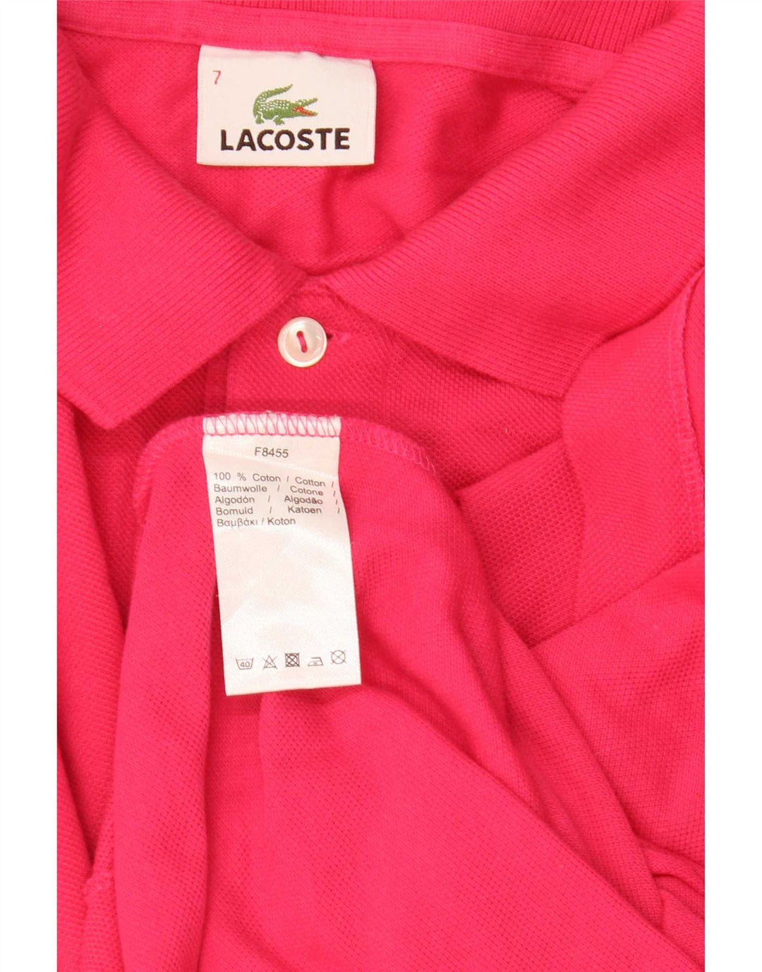 Męska koszulka polo Lacoste, rozmiar 7, 2XL, różowa, bawełniana