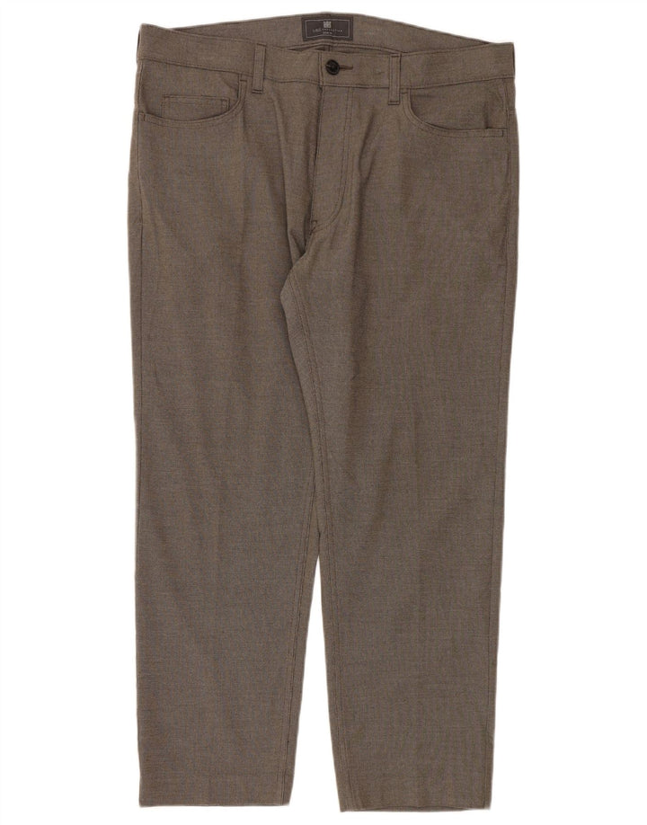 Męskie spodnie codzienne Marks & Spencer Slim Fit W36 L29 Brązowy poliester