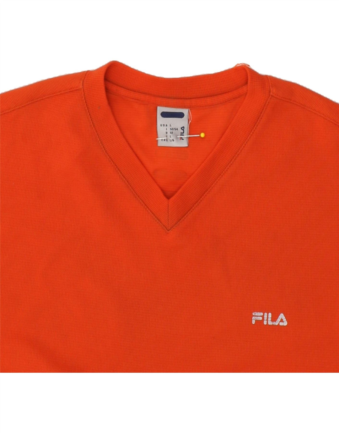 FILA Mens T-Shirt Top Large Orange Vintage Fila and Second-Hand Fila from Messina Hembry 