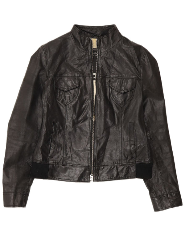 Conbipel Womens Leather Jacket IT 44 Medium Black