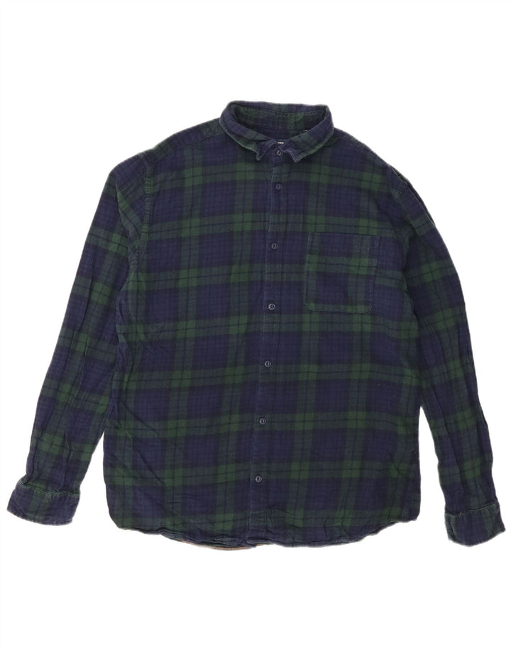 Męska koszula flanelowa JACK & JONES Premium XL, bawełniana, granatowa w kratę