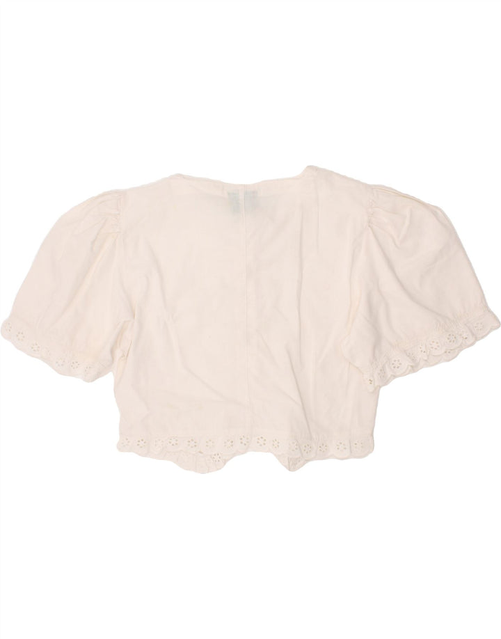 BENETTON Girls Short Sleeve Shirt Blouse 4-5 Years Medium White Vintage Benetton and Second-Hand Benetton from Messina Hembry 