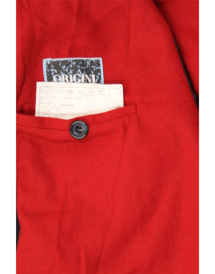 Męski płaszcz z podwójnymi piersiami w stylu vintage o regularnym kroju IT 46 Mała granatowa wełna