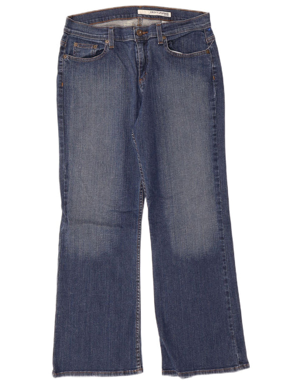 Damskie dżinsy DKNY Petites Bootcut US 10, duże, W30 L26, niebieska bawełna