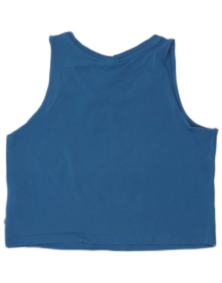 Damska kamizelka Adidas Crop Graphic Top UK 14 Średnia niebieska bawełna