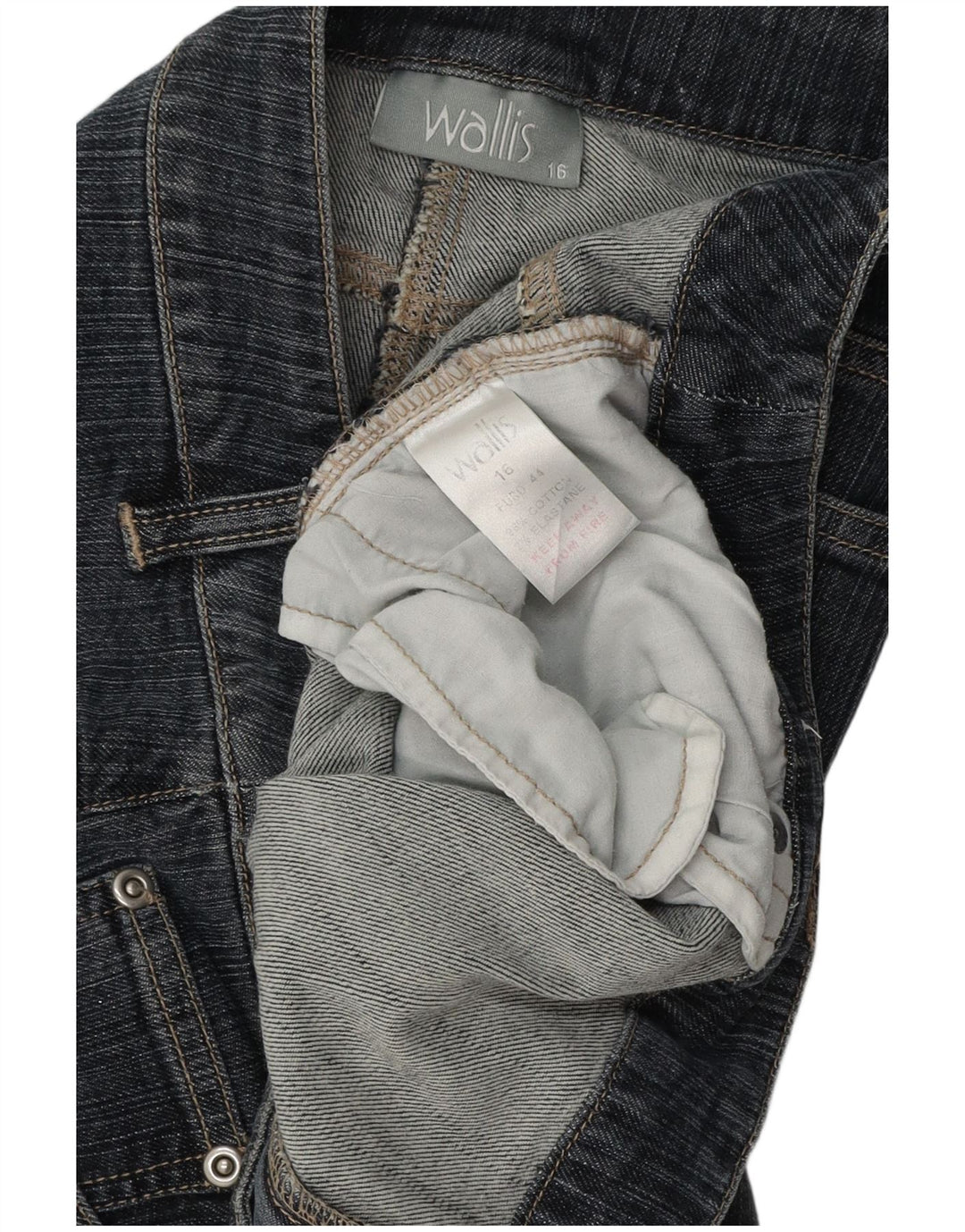 Damskie jeansy Bootcut WALLIS UK 16, duże, W38 L32, niebieska bawełna