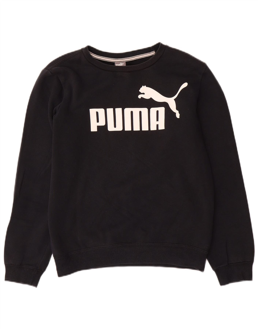 Dziewczęca bluza z grafiką PUMA, 13-14 lat, czarna bawełna