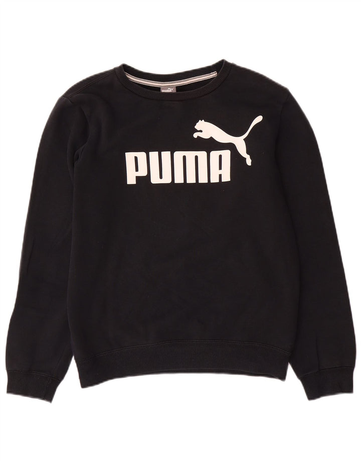 Dziewczęca bluza z grafiką PUMA, 13-14 lat, czarna bawełna